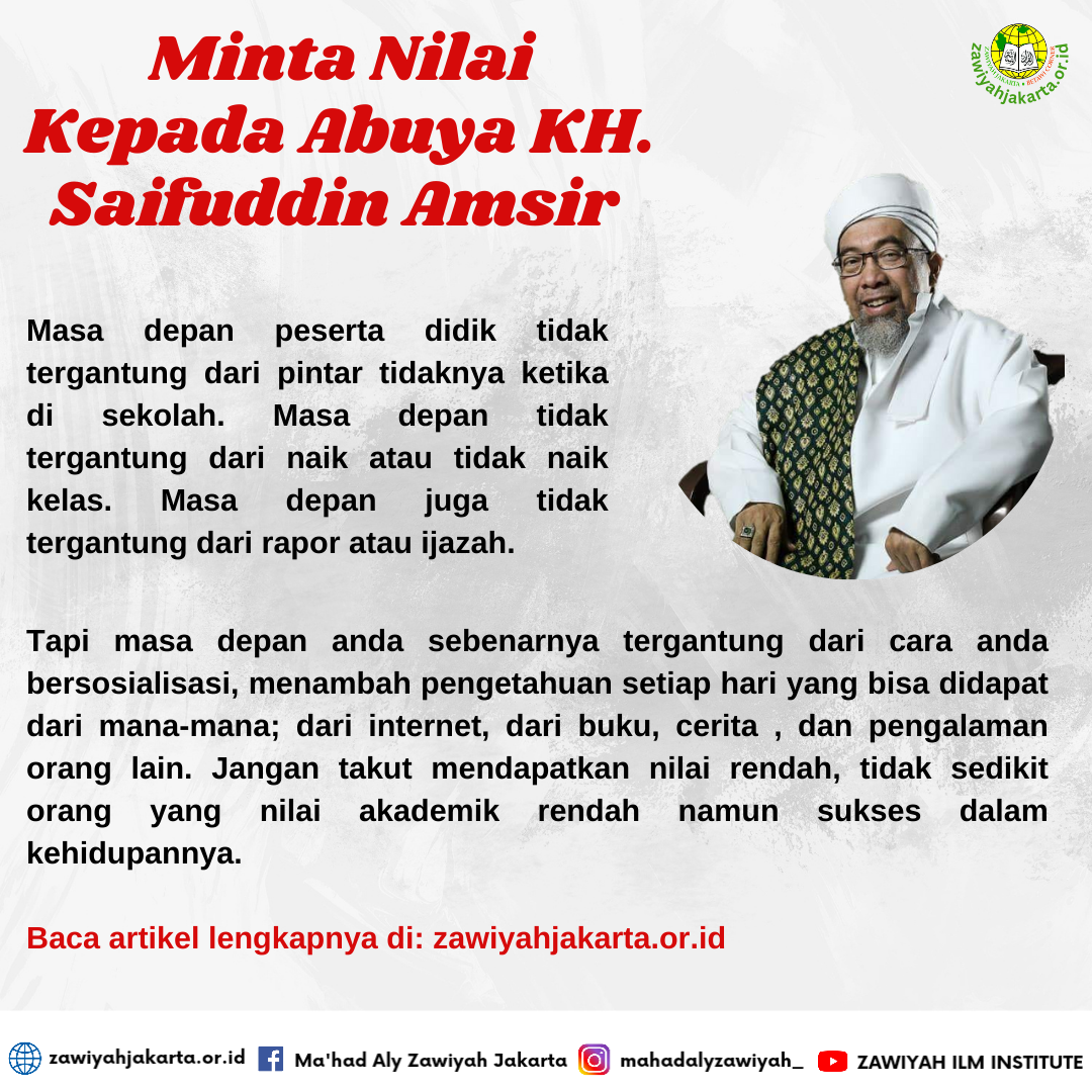 Minta Nilai Kepada Abuya KH. Saifuddin Amsir - Ma'had Aly Zawiyah Jakarta